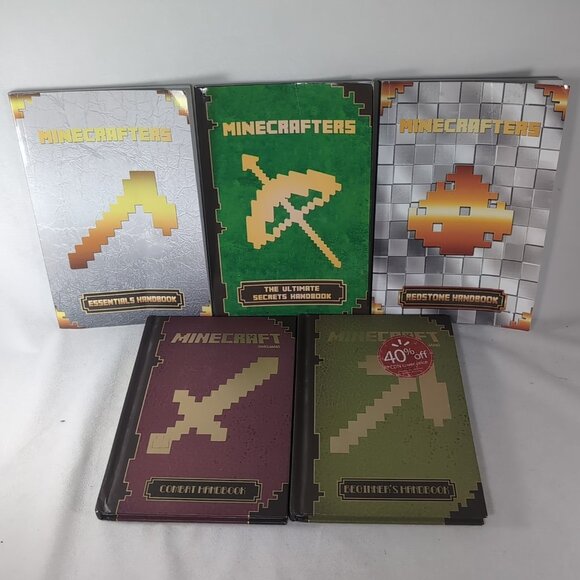 Minecraft 5 Lot Handbook Minecrafters Combat Redstone Essentials Ultimate Secret - Picture 1 of 16
